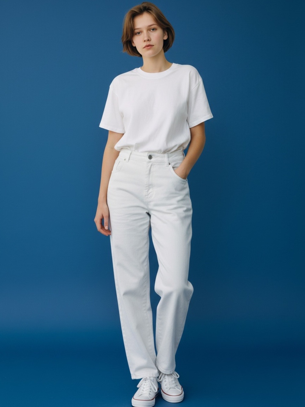 Kensie The Ella High Rise Straight White Size 6 #2325